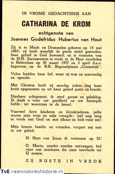 Carharina de Krom- Joannes Godefridus Hubertus van Hout